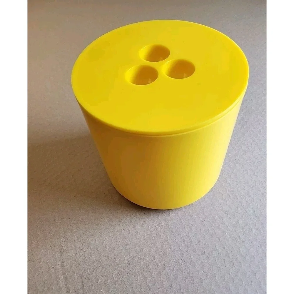 Vintage 1970's Habitat Crayonne Plastic‎ Ice Bucket Storage Container Yellow